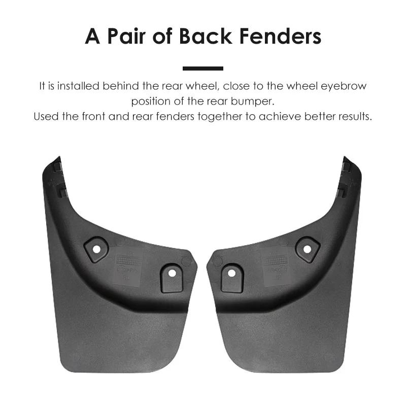 

Futhope 4 шт. передние и задние брызговики, оригинальная модель, сменный брызговик, крыло для автомобиля Tesla Model Y ~2023 2PCS Black
