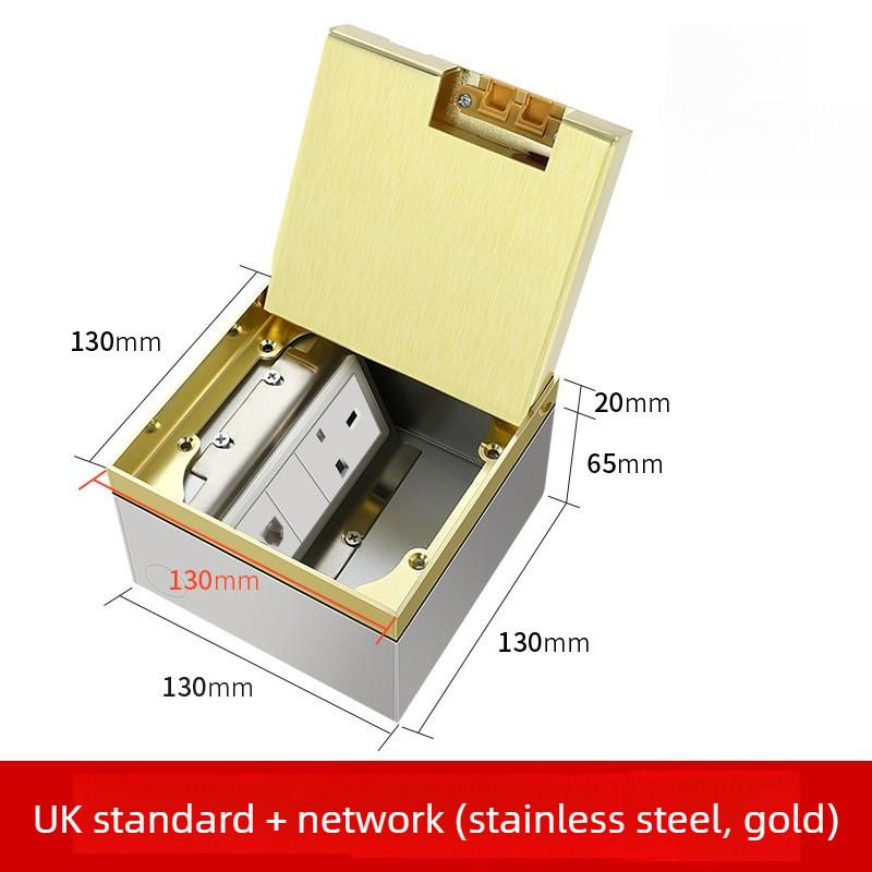 Stainless Steel Embedded Ground Socket Invisible Flat Style Floor Socket Universal Hidden Ground Socket Box