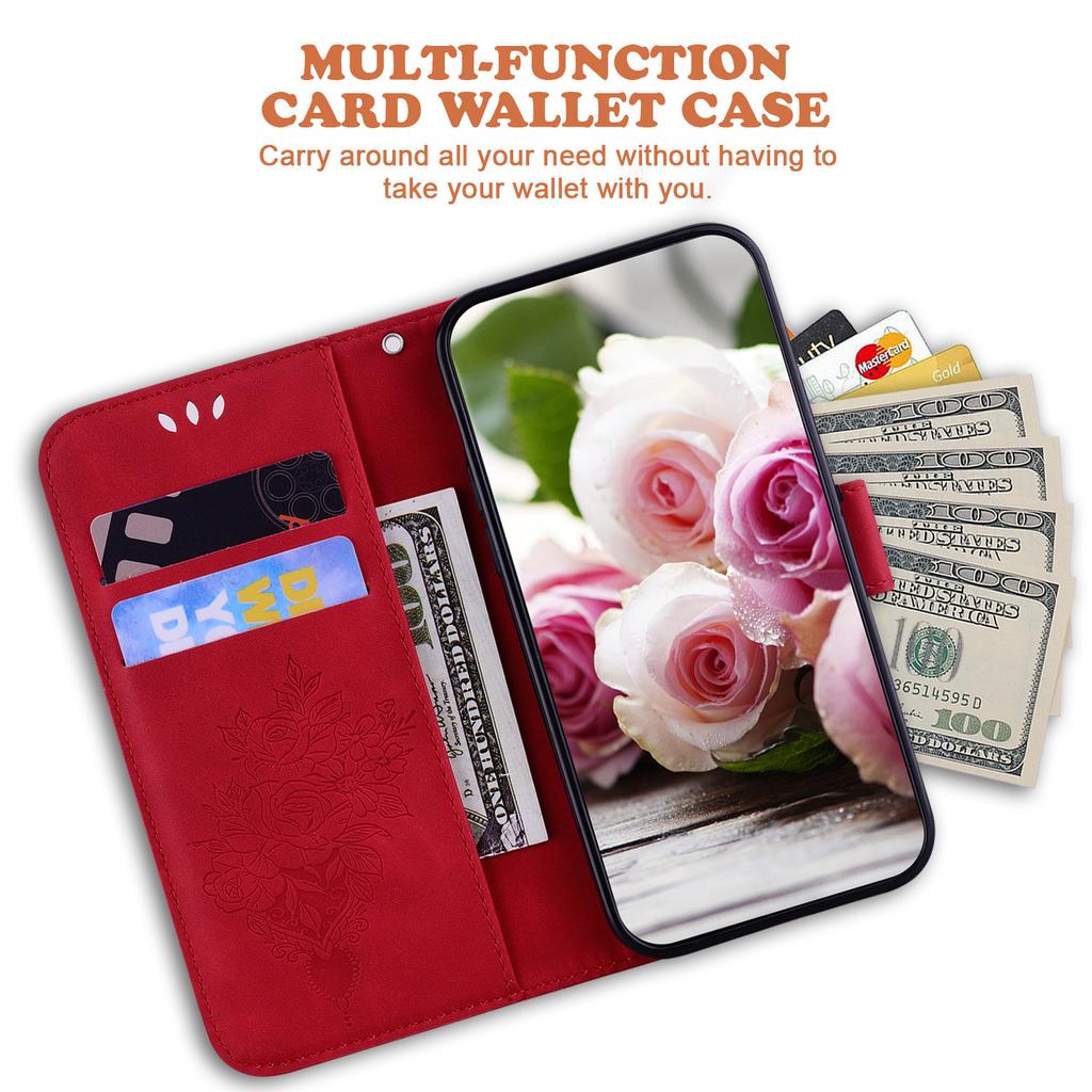 For Xiaomi Redmi 11A 4G/Redmi 12C 4G Leather Phone Case Stand Wallet Rose Butterfly Imprinted Flip Cover