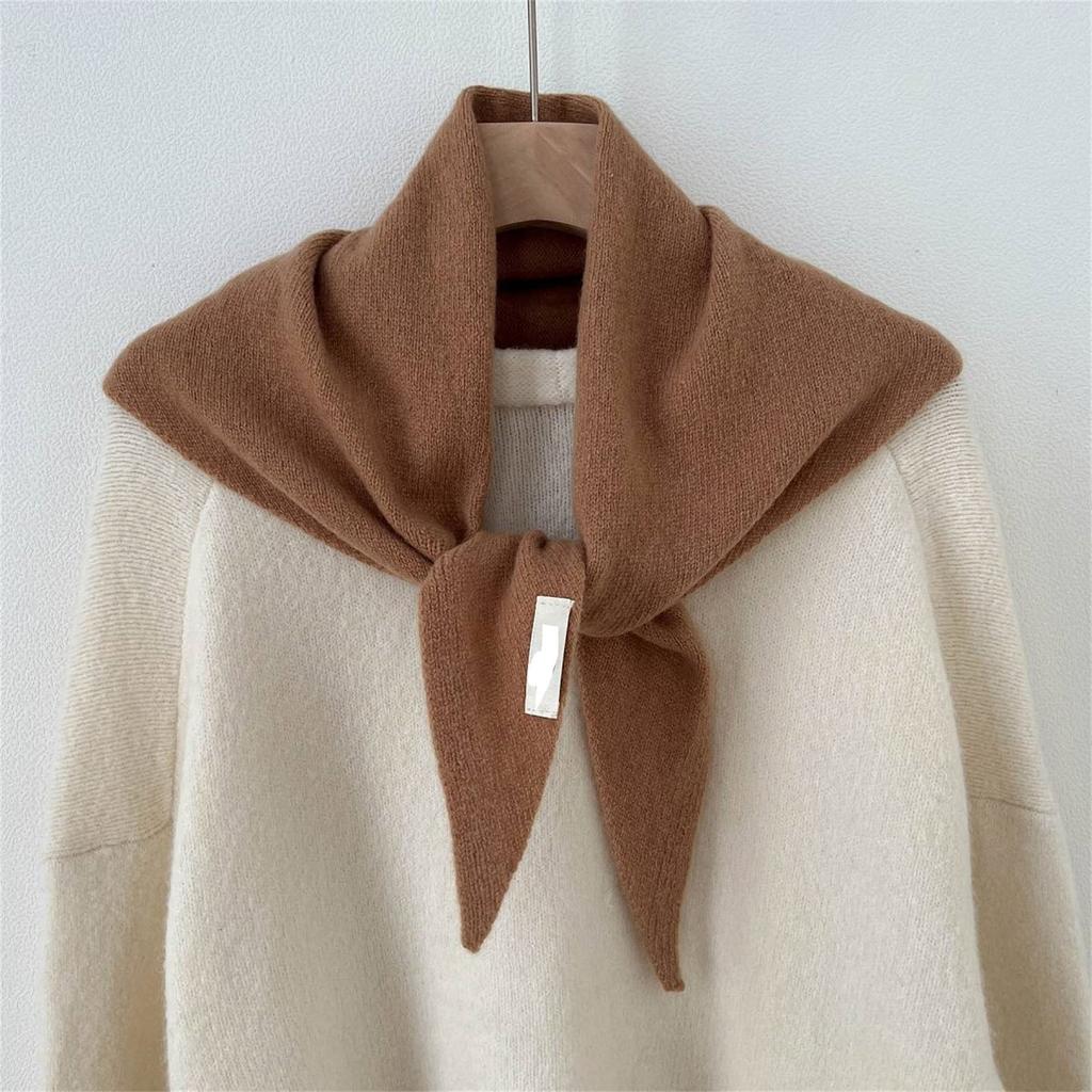 Knitted Triangular Scarf For Women,Shawl Head Scarf, Lightweight Soft Warm Neck Warmer For Women