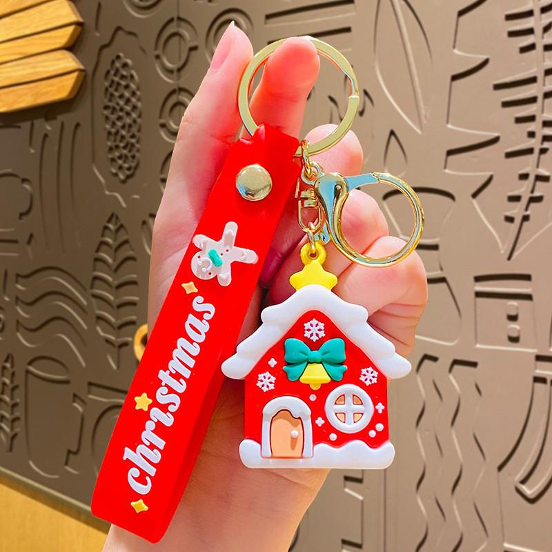 Christmas Cute Family Series Keychain Santa Claus Charms For Backpacks Gifts And