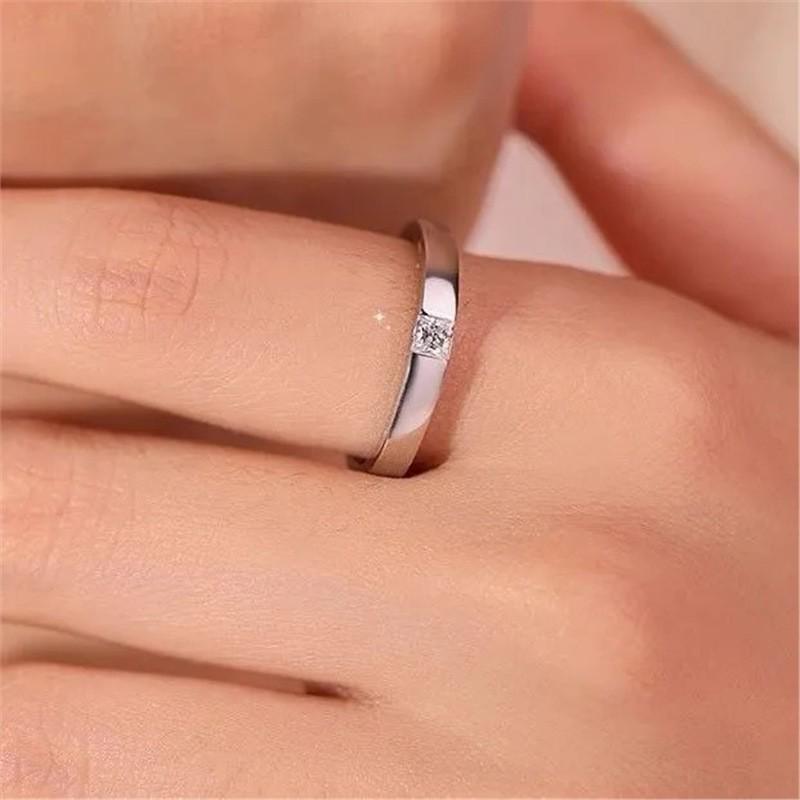 Luxury Adjustable Diamond Couple Wedding Ring - Elegant, Simple, Fashionable