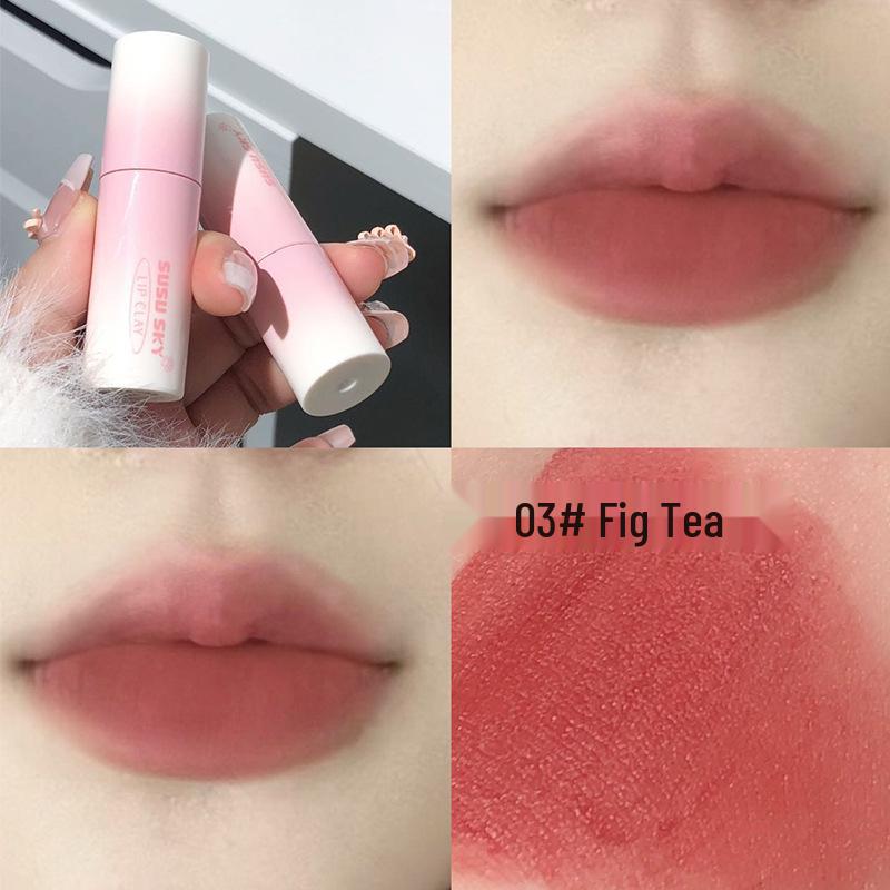 SUSU SKY Velvet Matte Lip Mud: Non-Drying Lip Gloss for a Silky, Enhanced Complexion.