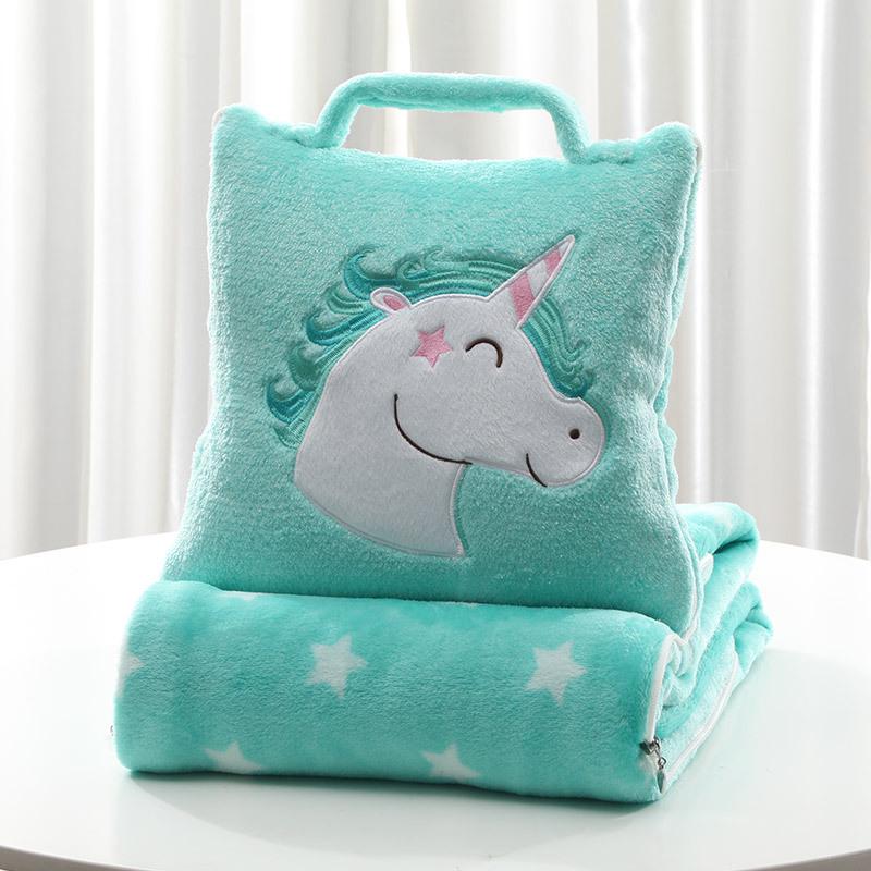 Customized Cartoon Pillow-Blanket: Portable for Car, Crib, or Dormitory Use