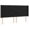 VidaXL Tête de lit avec oreilles Noir 203x16x118-128 cm Velours3119984