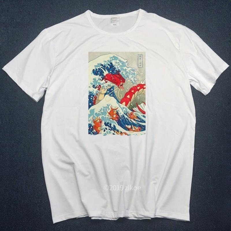 Designer Tshirts Off The Great Wave Of English Bulldog T Shirt For Man White T