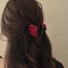 Non-Slip Satin Hair Claw Cute Ponytail Catch Strong Hold Princess Hairpin