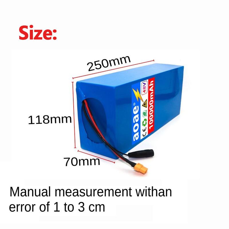 100%18650Original 48V 100Ah 13s6p Lithium-Batteriepaket 48v 100000mAh 2000W Citycoco Motorroller-Batterien Eingebaut 50A BMS