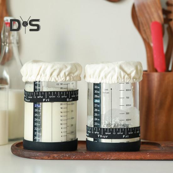 Sourdough Starter Kit with Cloth Cover Large Capacity Food Grade BPA Free Reusable Sourdough Bread Baking Supplies