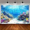 2D Tropical Underwater Photography Backdrop Coral Reef Fish Ocean Background