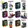 Non-Toxic 6In1 Halloween House Train Model Building Blocks City Pumpkin Ghost Car Moc Bricks Set Toys For Children Kids Gift