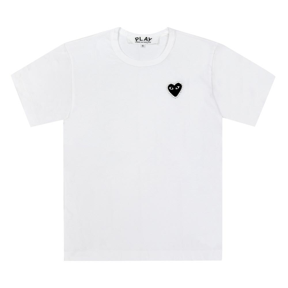 

Comme Des Gar Ons Play Black HearT Wappen RhinesTone T shirT Ax T801 051 AX-T801-051 1 (XL)