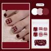 24Pcs Glossy Lake Blue Press On Toenails Full Coverage Artificial Acrylic Fake Toe Nails Removable Wearable Nail Art