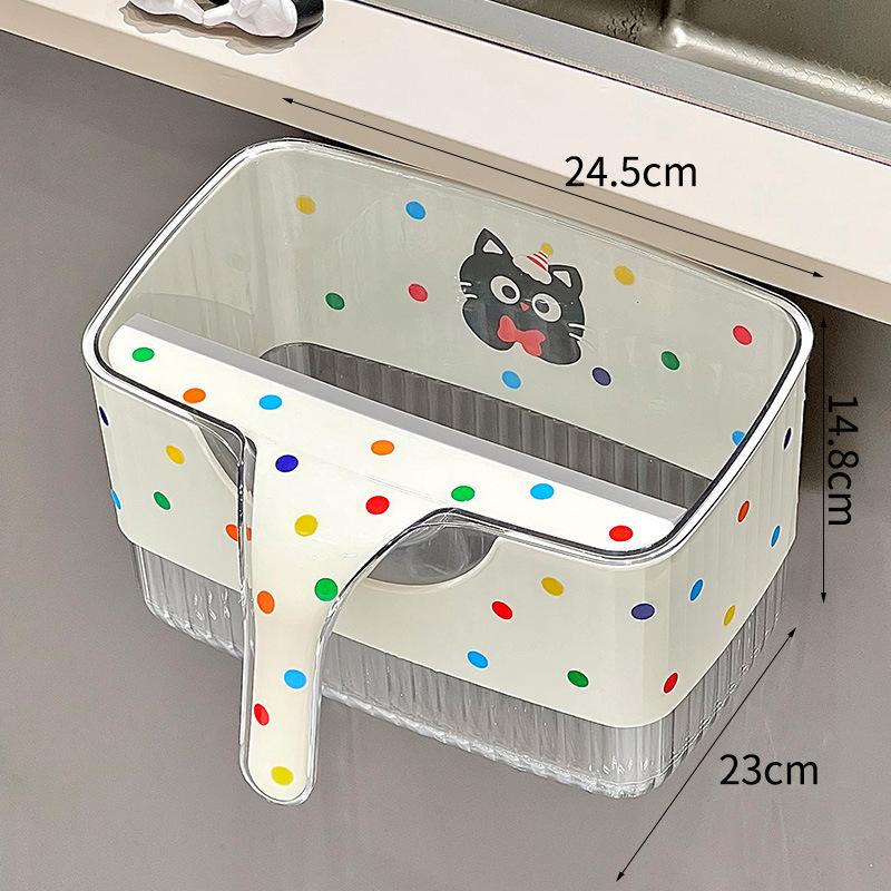 

Kitchen Trash Can Wall-mounted with A Wiper, Household Cleaning Tools, Hotel Tools, Trash Can Storage прозрачный белый