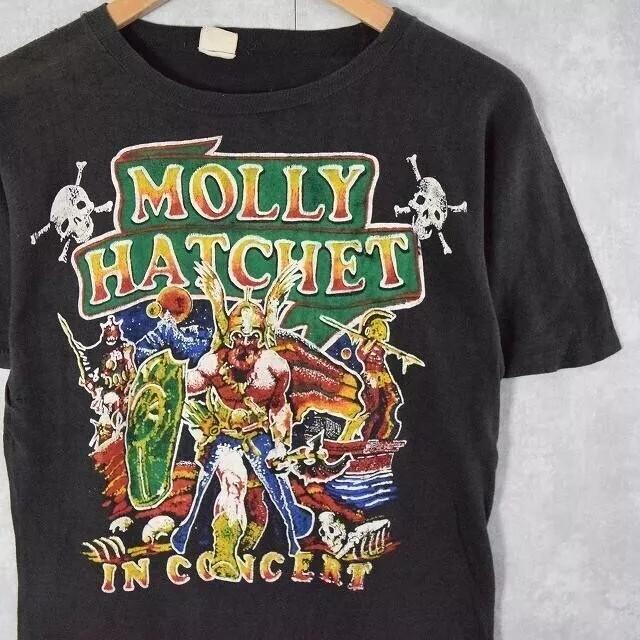 

80#039s Molly Hatchet Hard Rock Band Cotton Black Unisex Tshirt Reprint S5XL Unisex T-Shirt XL