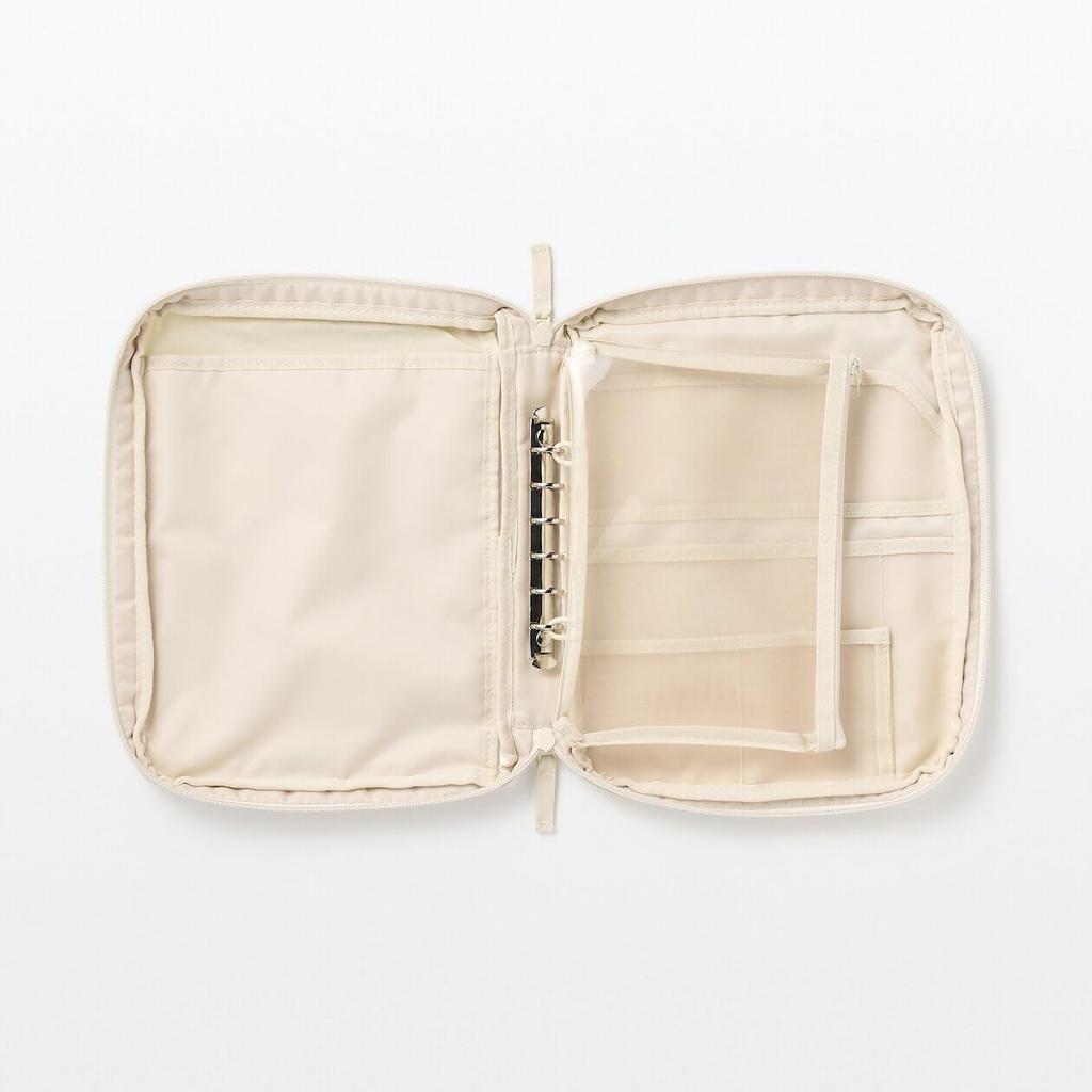 MUJI Collection Case A5 Ivory - W280 x H220 x D35mm, Selectable Pockets