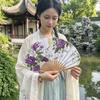 Flower Pattern Japanese Shell Folding Fan Shell Shape Chinese Style Fan Dance Fan  Home Decoration