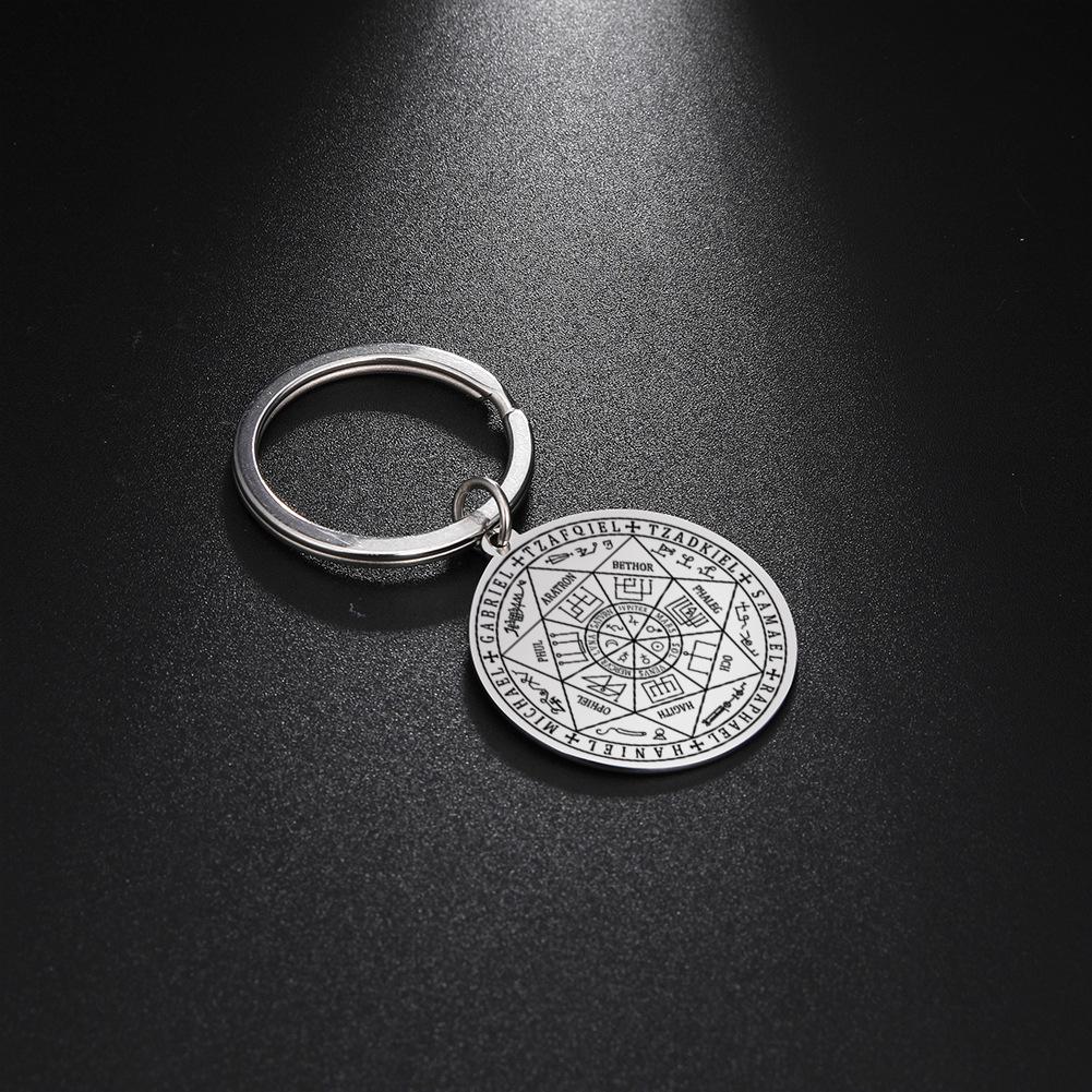 Siedem Archaniołów Magiczny Krąg Brelok: Zawieszka Runa i Mantra ze Stali Nierdzewnej
