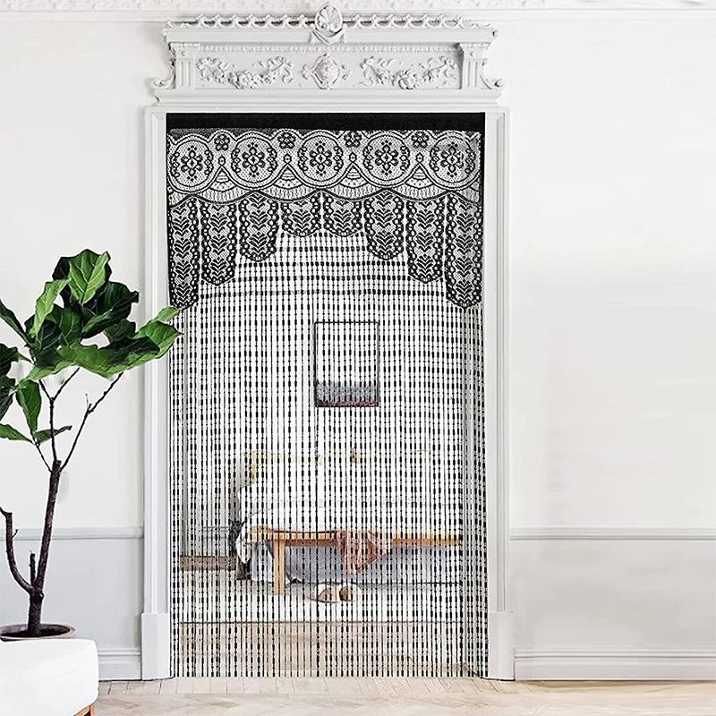 Jacquard Quasten Vorhang Raumteiler, 100x200cm Türvorhang für Wohnzimmer, Heimdeko Sichtschutz, Leichte Hängepartition