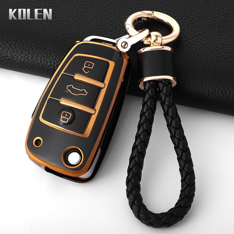 TPU Car Key Case Cover Shell Fob for  C5 C6 R8 A1 A3 A4 A5 A6 A7 Q3 Q5 Q7 S6 B6 B7 B8 8P 8V 8L TT RS RS3 S3 Sline Keychain