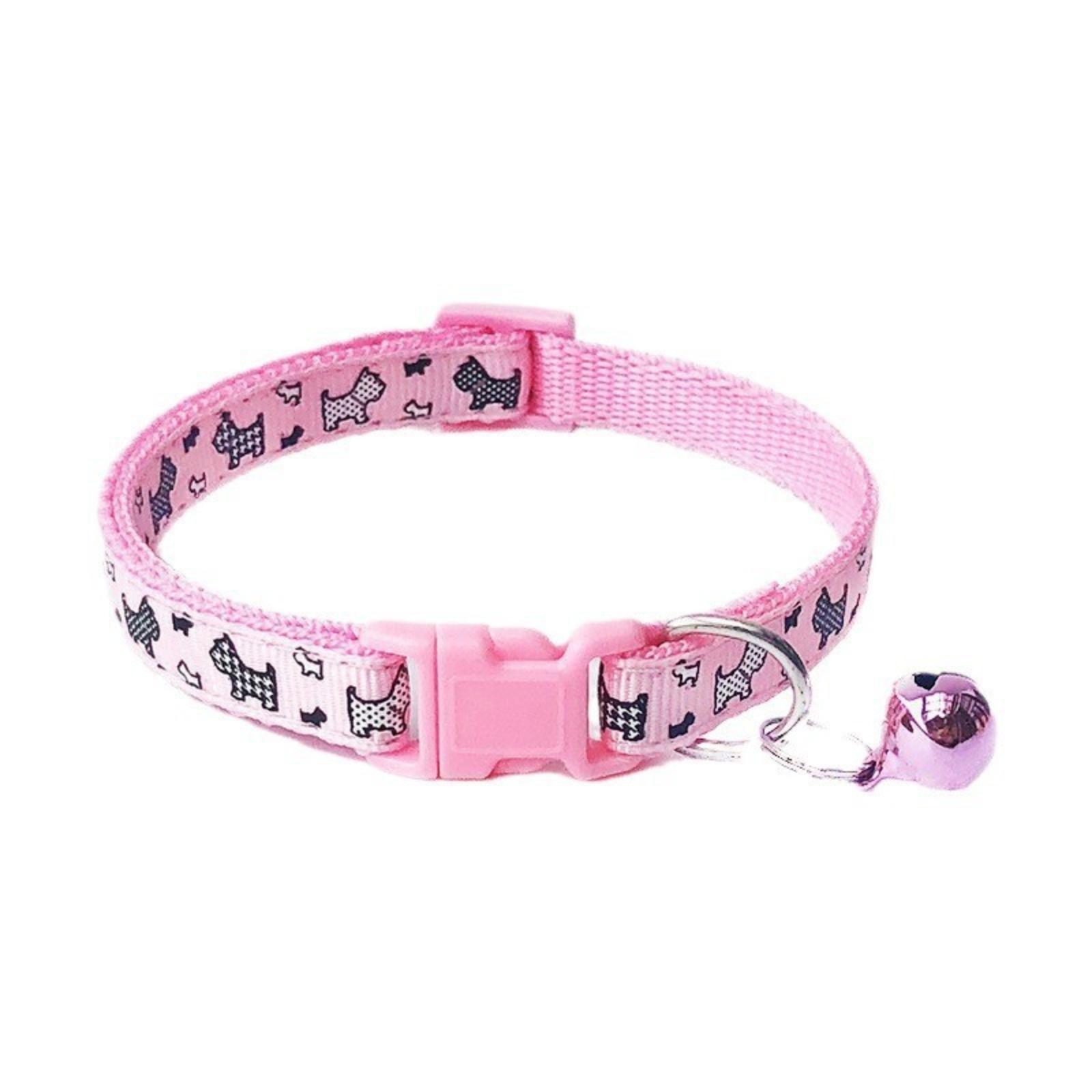 

Patchwork Bell Dog Pattern Collar Collar One Size розовый