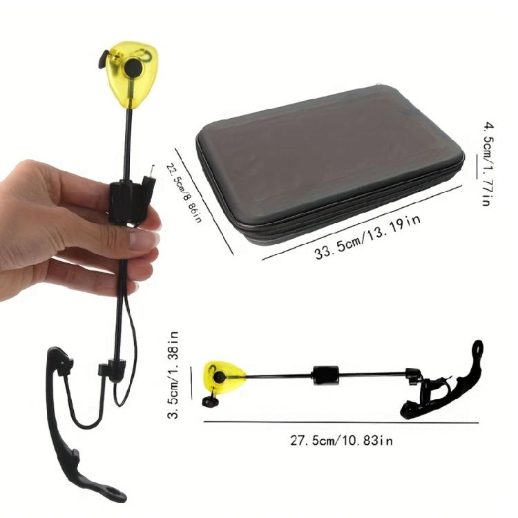 4 Stück Empfindliches Swing-Signalempfänger LED-beleuchtetes Angel-Swinger-Set Angelzubehör Angelbissanzeiger