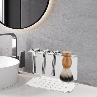 Holder and Brush Stand Clear Acrylic, Space Saving, Easy To Install Hanger Organizer for Bathroom,