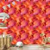 Ink Red, Peach and Coral Wallpaper 50x1000
