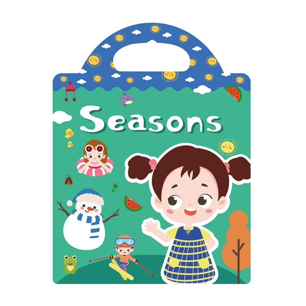 Portable Jelly Sticker Books Cognitive Game Toys Animal DIY Puzzle For Children Kids Quiet Book Montessori Early Education Gifts