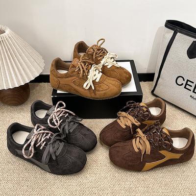 Koeienhuid versie schoenen dames binnenste hoogteverhogende schoenen herfst nieuw retro mandarijneend veters casual sportschoenen
