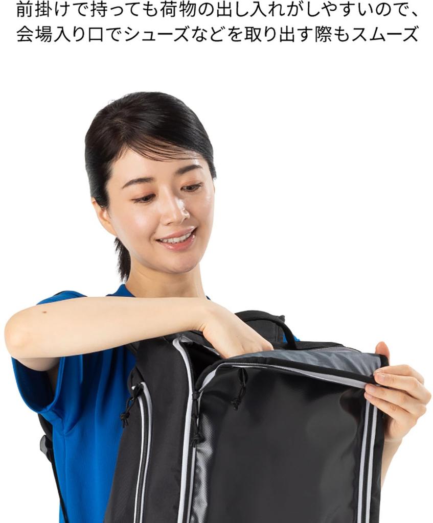 Nittaku Table Tennis Upright 34L Vertical Shape for Easy NK7530 Backpack, Daypack, Approx. Capacity, Self-Standing, Gray,