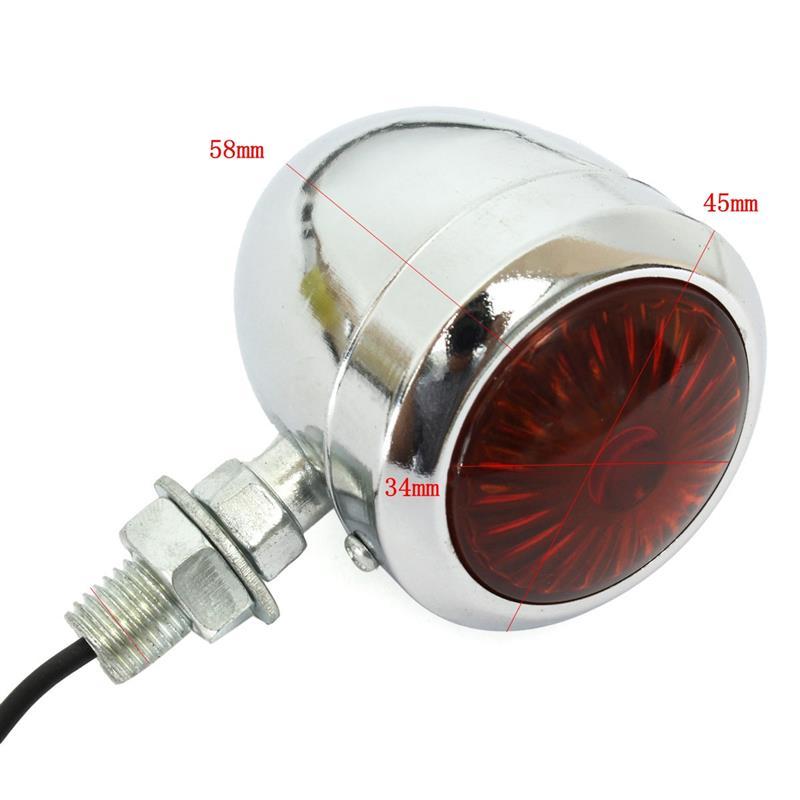 Universal Classic Chrome Metal Motorcycle Turn Signal Indicator Light Lamp Bulb For Harley Cafe Racer