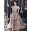 Evening Dress Women's Champagne Color 1011 New High-end Sense Light Luxury Niche Banquet Temperament Adult Ceremony Graduation Host Skirt