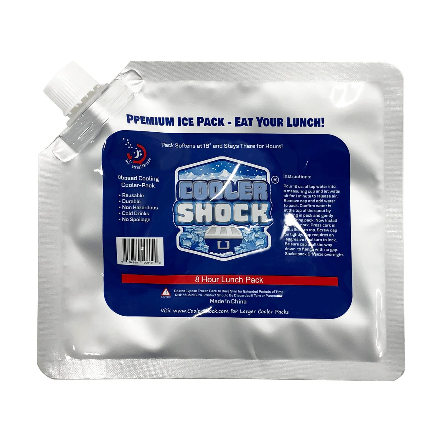

Cooler Shock Ice Keeps Temperature at Pack, Single, Small, Reusable, -7.8°C (7CSSS)