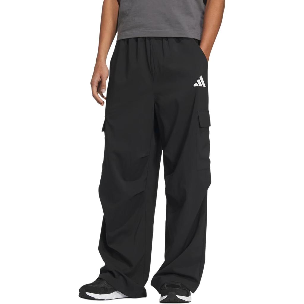 adidas Calça Esportiva Tricotada Masculina Fashionável Confortável Macia Versátil Secagem Rápida Sensação Refrescante Parte de Baixo Preta KA9312