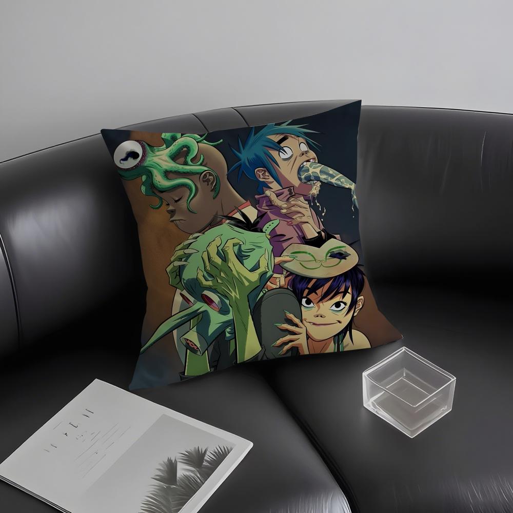 G-Gorillaz Band Cushion Cover Pillowcase Ultra Soft Skin Friendly Fabric Cloud Like Comfort & Concealed Zipper