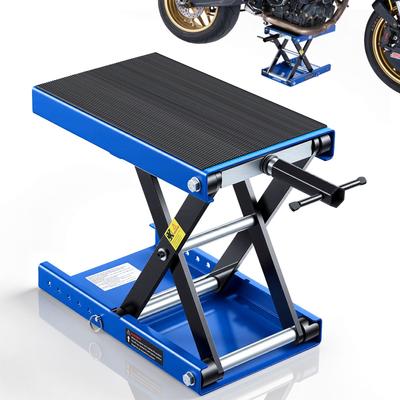 Motorcycle Lift, 499 Kg Motorcycle Scissor Lift Jack with Wide Deck & Locking Pin, 95-340 Mm Center Hoist Crank Stand