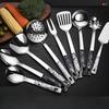 Stainless Steel Spatula Cooking Utensils Handle Stir-frying Spatula Frying Spatula Soup Spoon Large Strainer Set