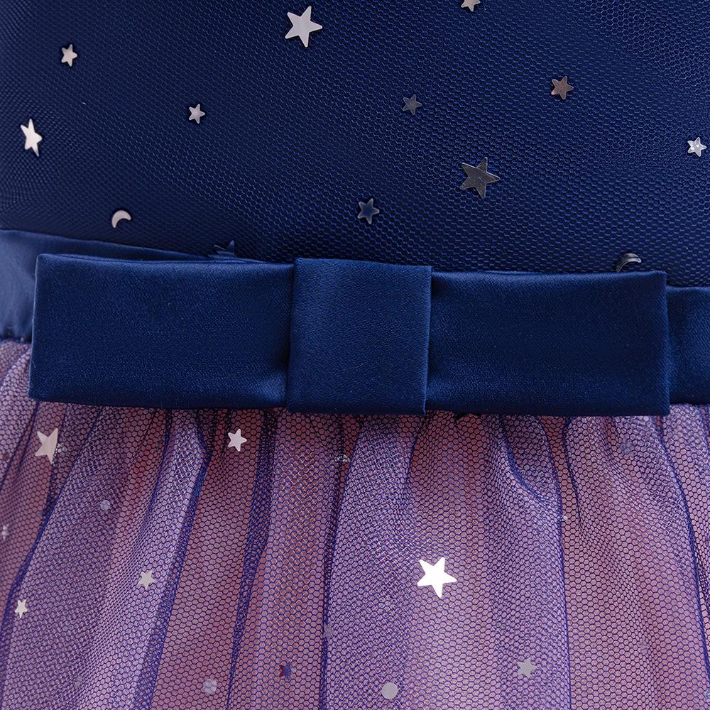 Přeshraniční šaty princezny s odhalenými rameny a flitry pro dívky – Kostým s nadývanou tylovou sukní