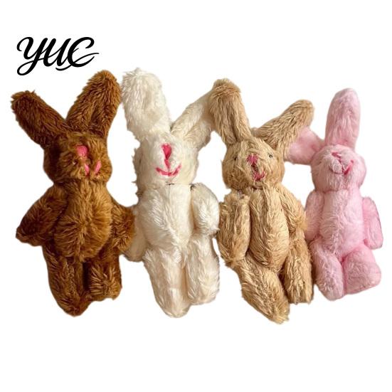 Small Animal Figurine with Tin Box Little Pocket Bunny Plush Toy in Box, Mini Stuffed Rabbit Cute Desktop Ornament for Kids Accessories, Portable