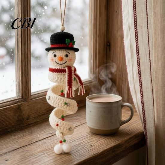 Kreative Feiertagshobbys für Frauen Weihnachts-Spiralhäkel-Set, DIY-Schneemann-Nikolaus-Bastelprojekt, Dekorative Schneeflocken-Ornament-Projekt, Handgefertigtes Aufhängen