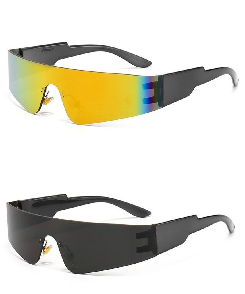 Punk One Piece Sunglasses Goggle New Y2k Rimless Sun Glasses 2000's Shades Eyewear UV400 Female Designer  Eyeglasses