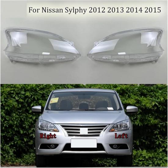 Compatible for Nissan Sylphy 2012 2013 2014 2015 Transparent Headlight Cover Lampshade Shell Headlamp Housing Durable Lens(Right)