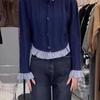 Sweater Women's Autumn and Winter Cardigans Sense Niche Fake Two Long Sleeved French Unique Chic Sweater Women
