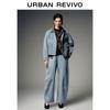 UR Women's Retro Ethnic Jacquard Denim Jacket