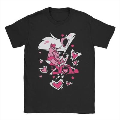 Hazbins Hotels Cute Angel Dust and Fat Nuggets Men's T Shirt Tee Shirt Short Sleeve Crew Neck T-Shirt Cotton Plus Size Clothing