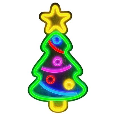 LED Neon Işıklar Noel Ağacı Şekli Işık İşareti USB Gece Lambası Ev Partisi Düğün Dekorasyonu Parti