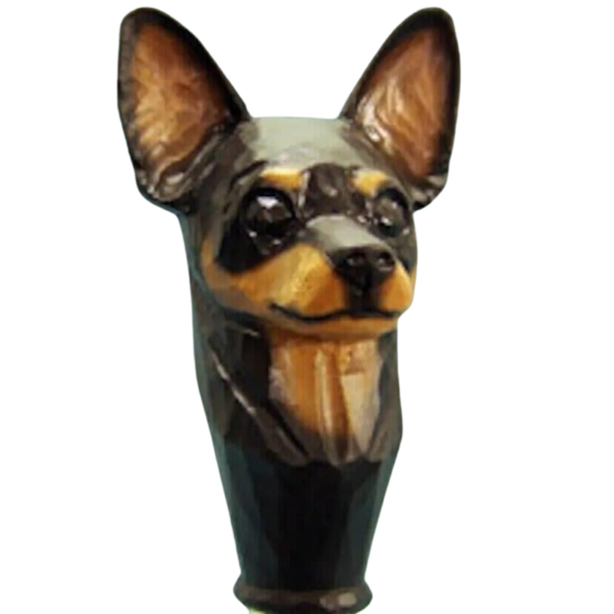 

Ручка-голова собаки чихуахуа Різьблена Найкращий новий подарунок Дерев яна тростина-кийок fstytl