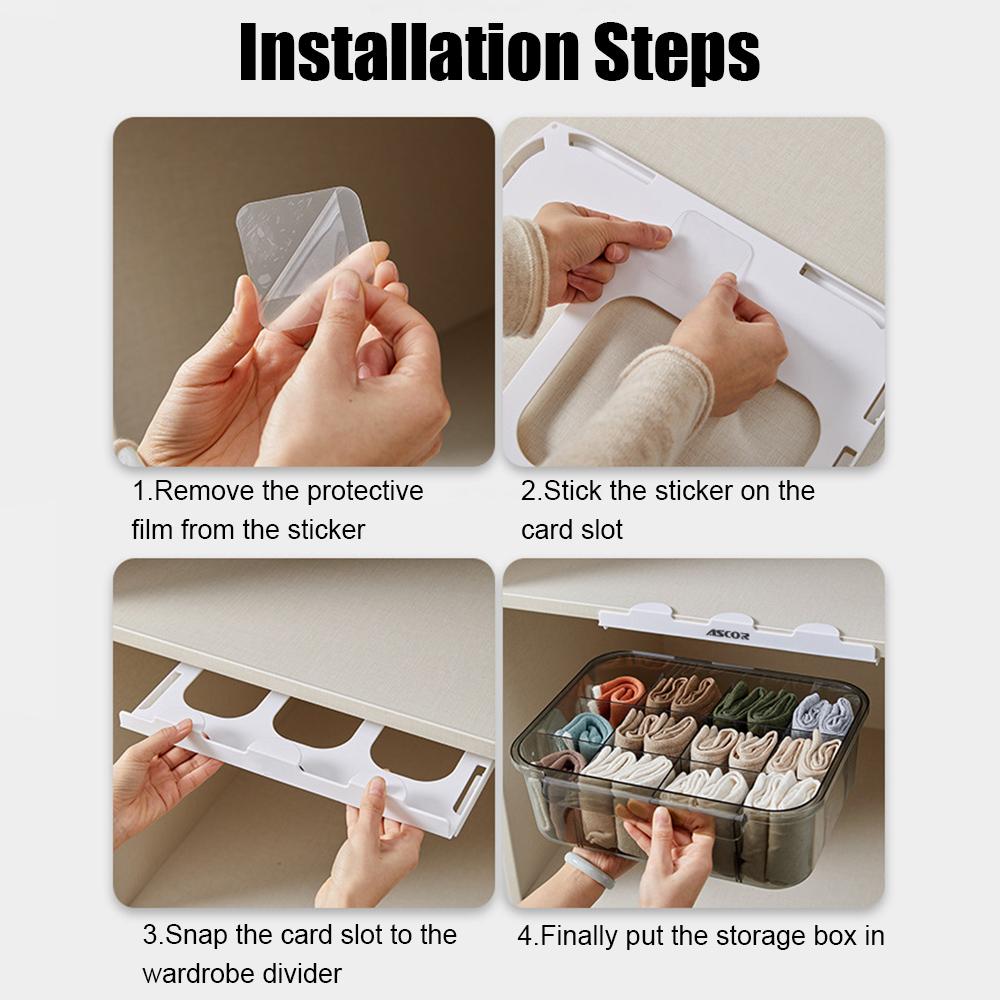 Socken-Organizer, Schubladentyp, BH-Unterwäsche-Aufbewahrungsboxen, abnehmbare Trennwand, 12 Fächer, Kleiderschrankschublade, staubdicht