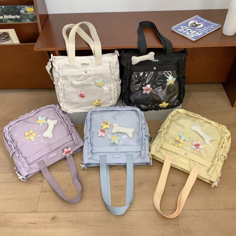 Průhledná taška přes rameno Studentská taška Crossbody Roztomilá dámská kabelka s velkou kapacitou